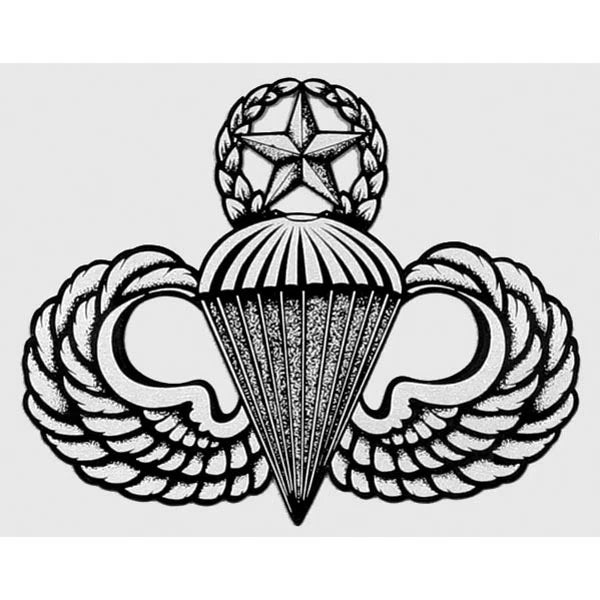 U.S. Army Decal - 4" x 3.5" - Master Parachutist Badge