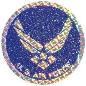 U.S. Air Force Decal - 3" Round - USAF Glitter