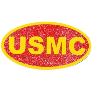 U.S. Marines Decal - 2.25" x 4.25" - USMC Glitter