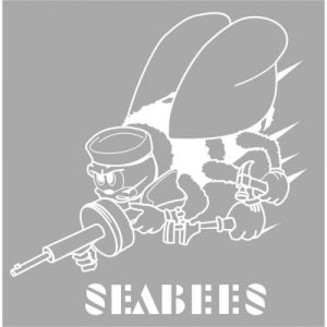 U.S. Navy Decal - 13" Square - Seabee Transparent