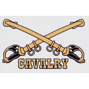 U.S. Army Decal - 2" x 2.6" - Cavalry w/ Swords