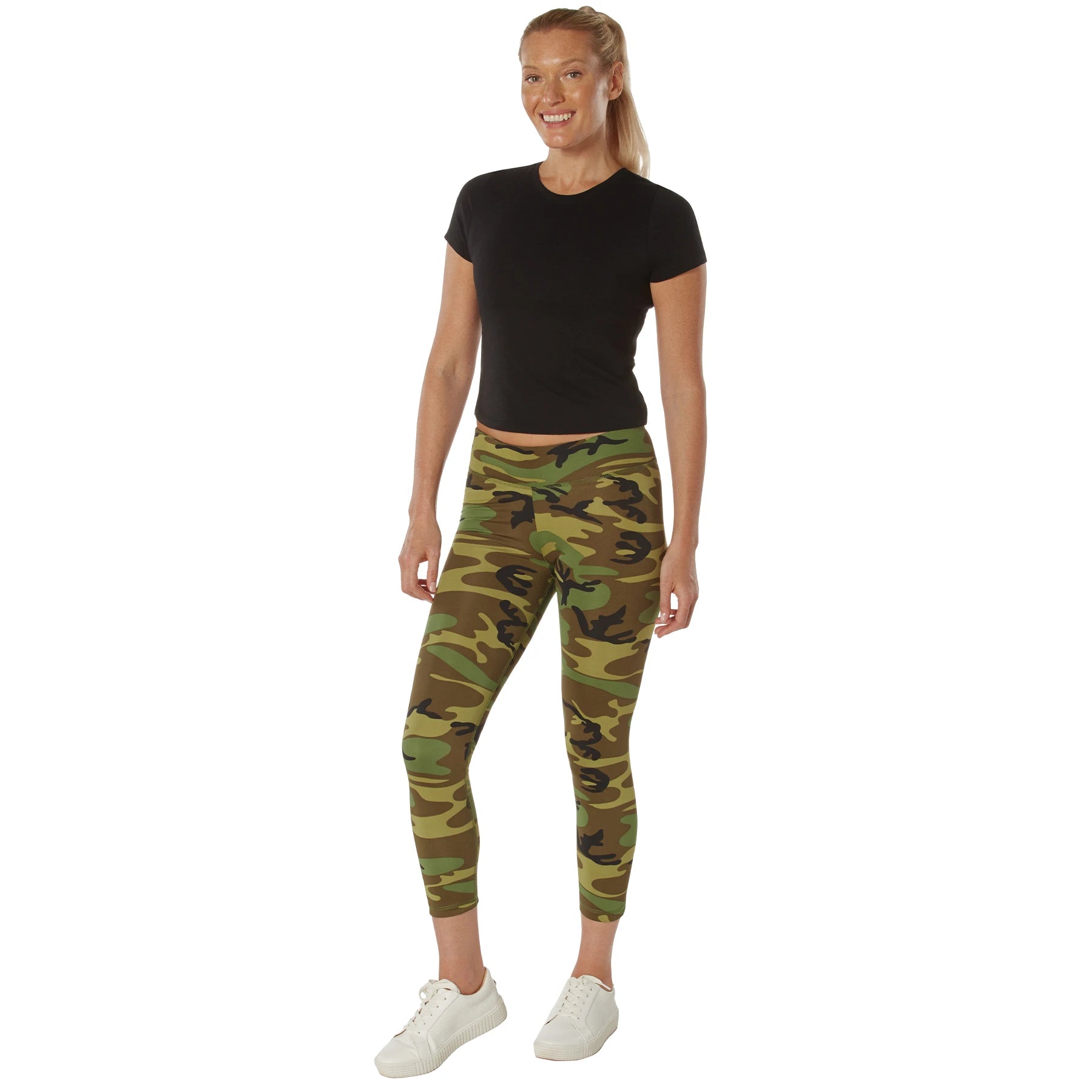Women's Woodland Camo Performance Workout Leggings – High-Performance Camouflage Leggings