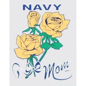 U.S. Navy Decal - 3" x 4" - "Navy Mom" w/ Roses