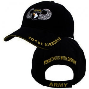 US Army Ballcap 101st Airborn - Rendezvous With Destiny - Black