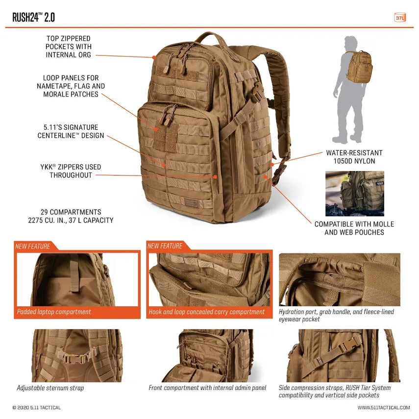 5.11 Tactical | Rush 24 2.0 Backpack 37L