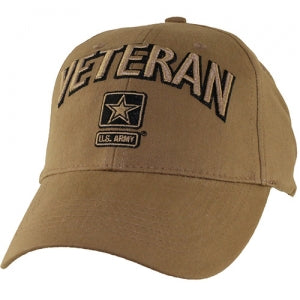 US Army Ballcap Veteran 3D Letters with Army Star - Coyote