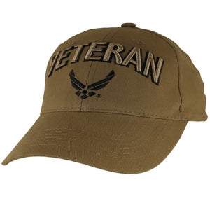 USAF Ballcap Veteran w/ Wings - Coyote Brown