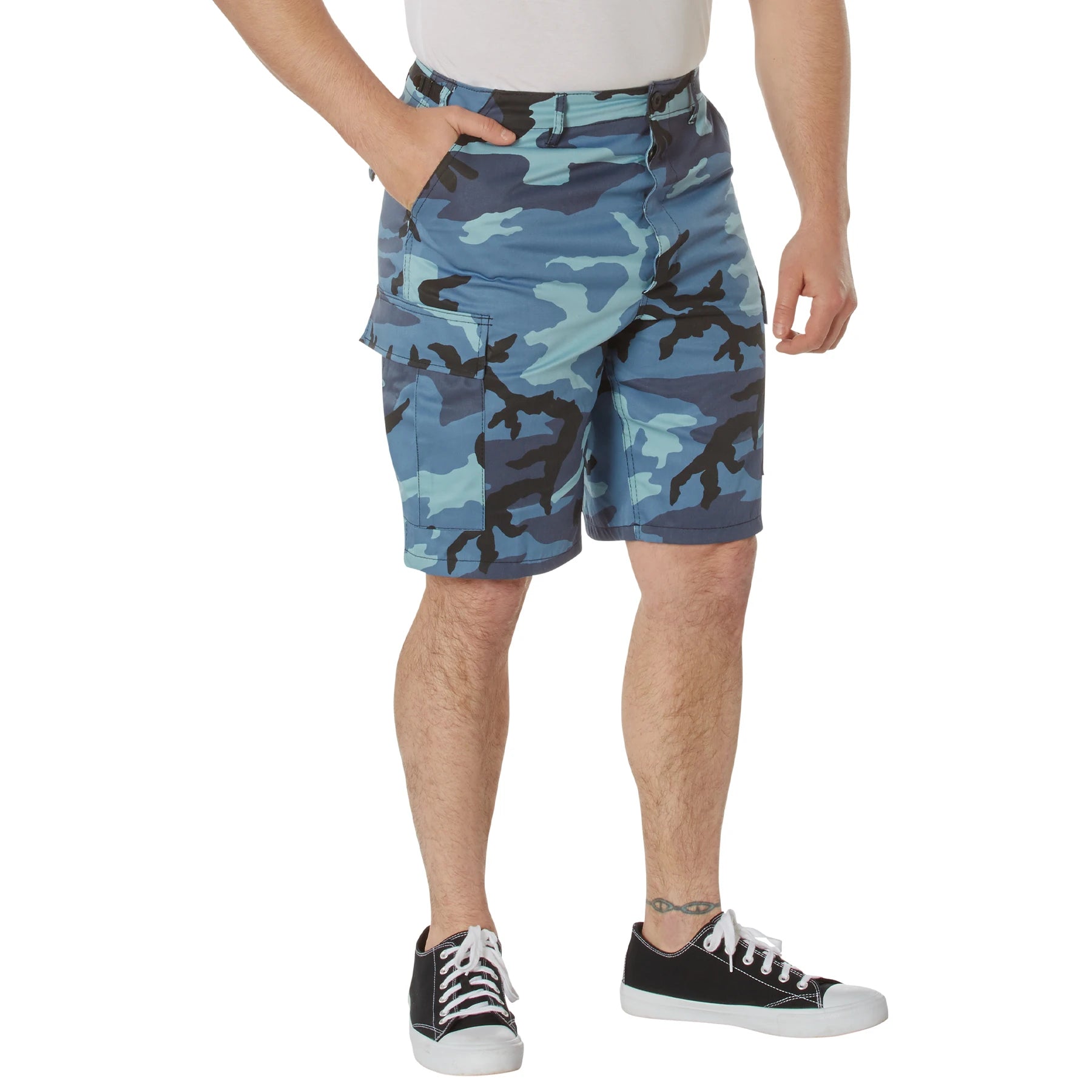 BDU Shorts - Sky Blue Camo - Poly/Cotton