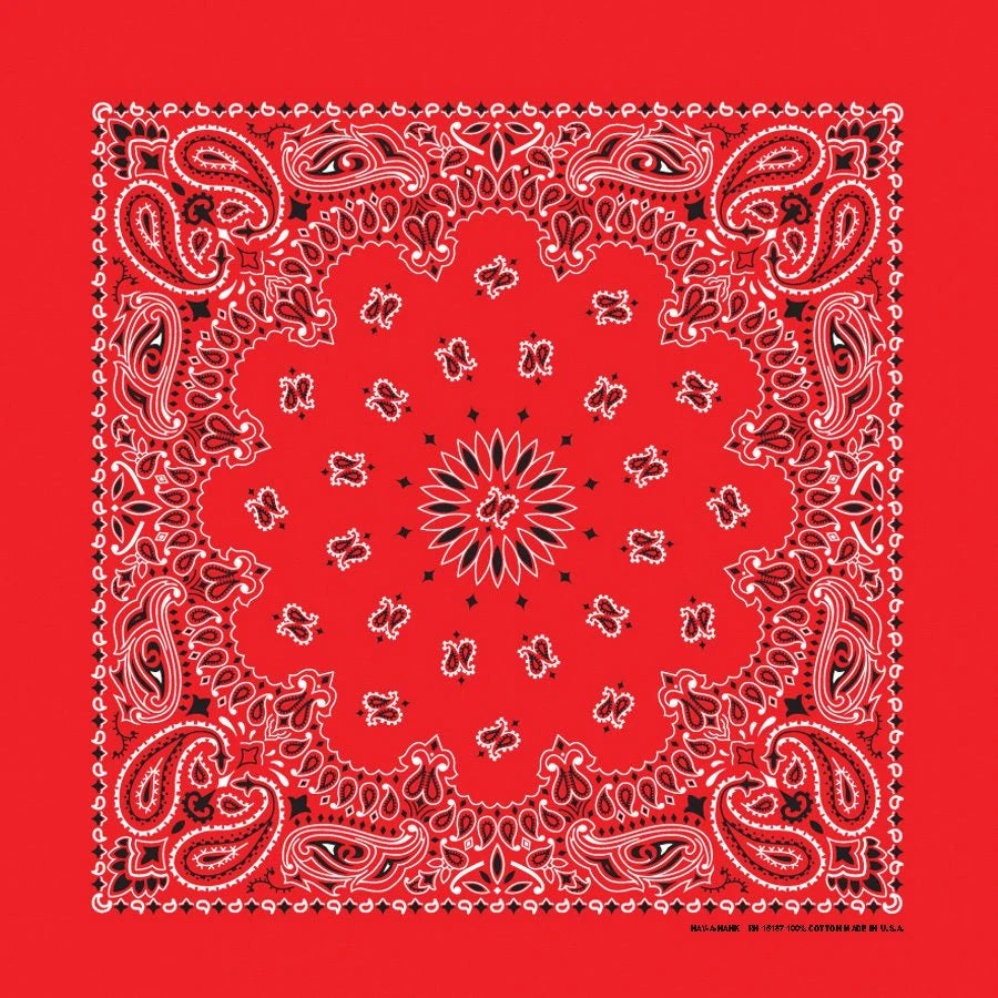 Red Paisley Print Bandana