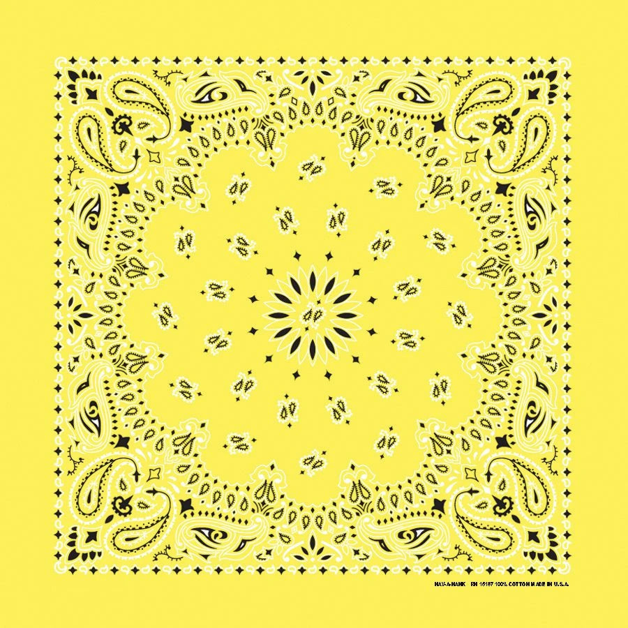 Yellow Paisley Print Bandana