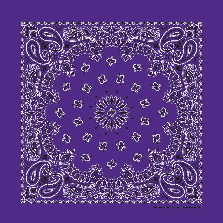 Purple Paisley Print Bandana
