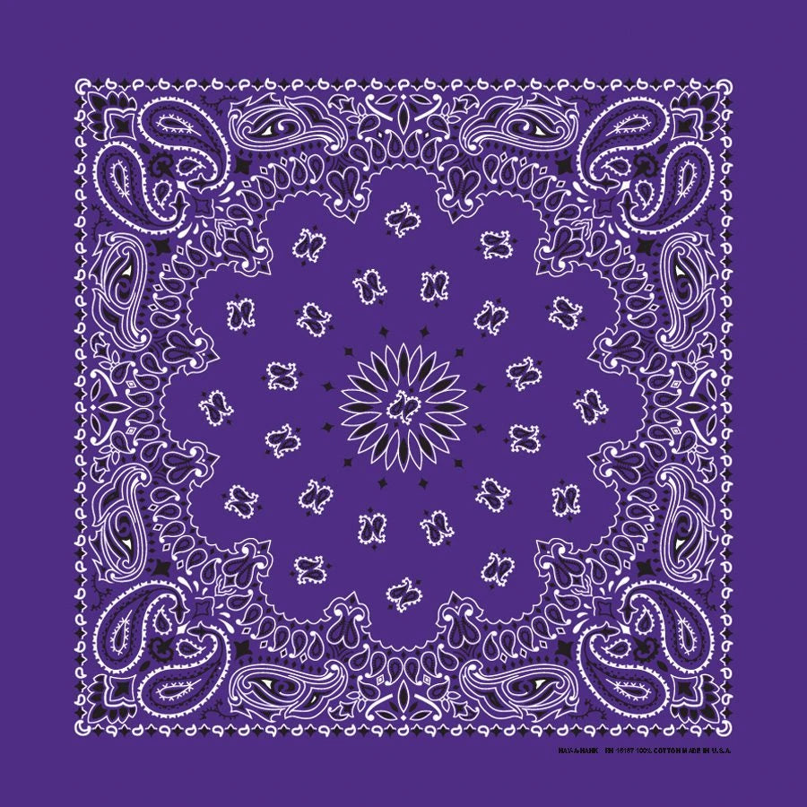Purple Paisley Print Bandana