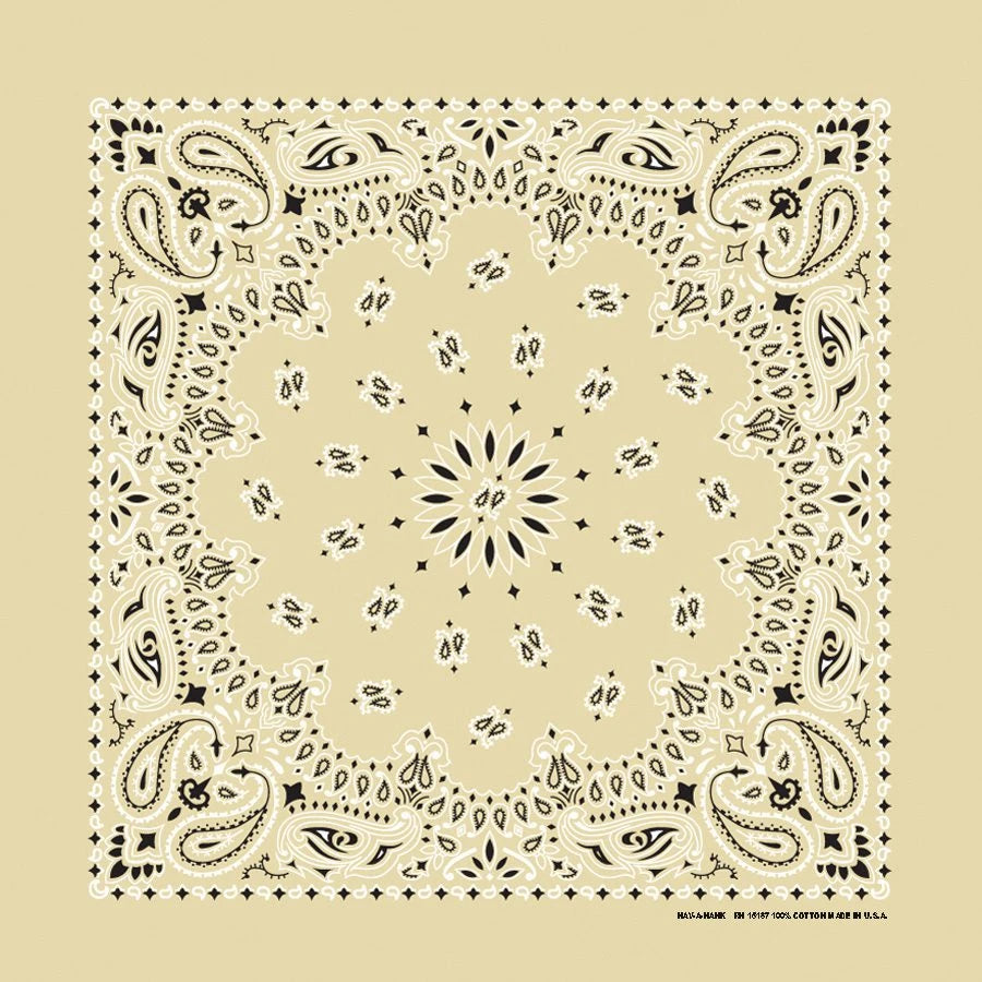 Beige Paisley Print Bandana