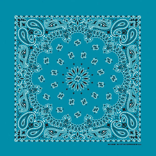 Turquoise Paisley Print Bandana