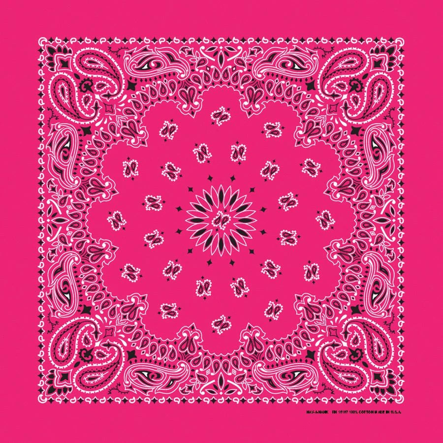 Hot Pink Paisley Print Bandana
