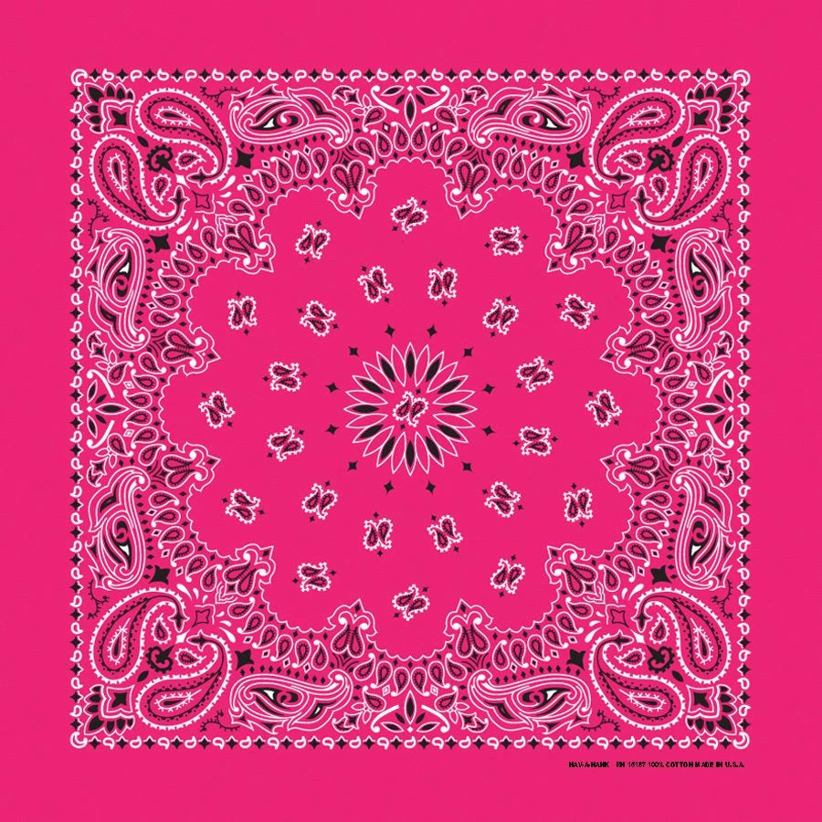 Hot Pink Paisley Print Bandana