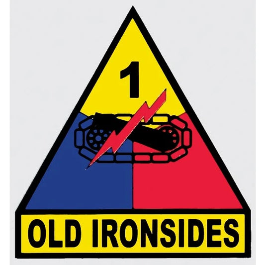U.S. Army Decal - 3.5" x 3.75" - 1st Armored Division 'Old Ironsides'