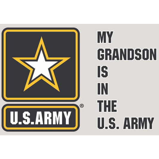 U.S. Army Decal - 4.75" x 3.5" - My Grandson is in the U.S. Army with U.S. Army Star Logo
