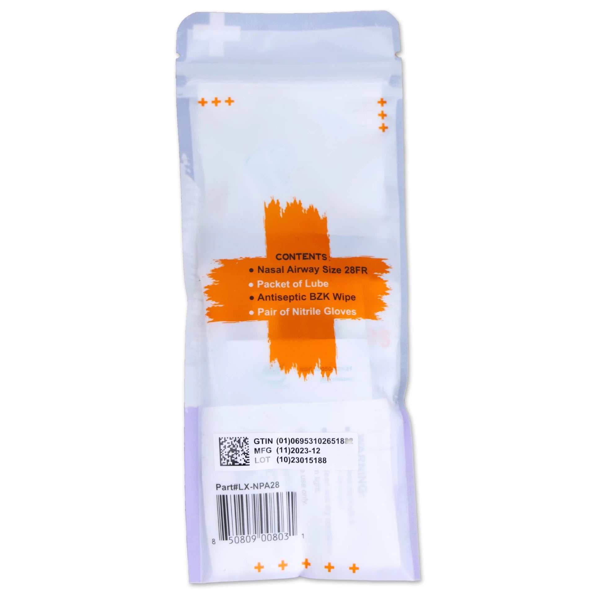 Lightning X LX-NPA28 Nasopharyngeal Airway 28FR with Lubricant