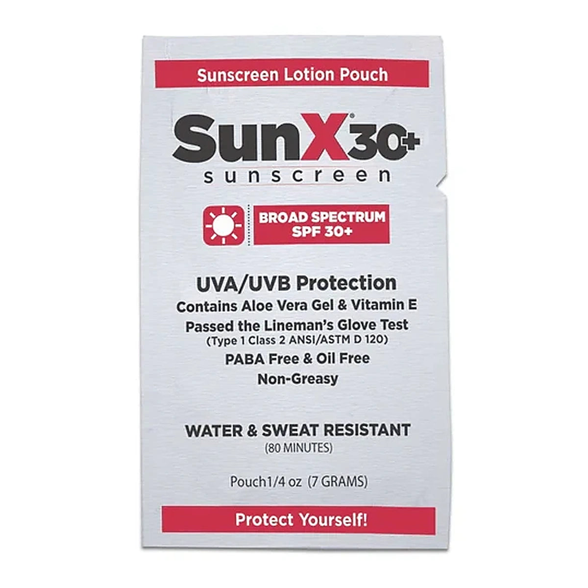 SunX30 Individual Sunscreen Lotion Packets - 25ct Box