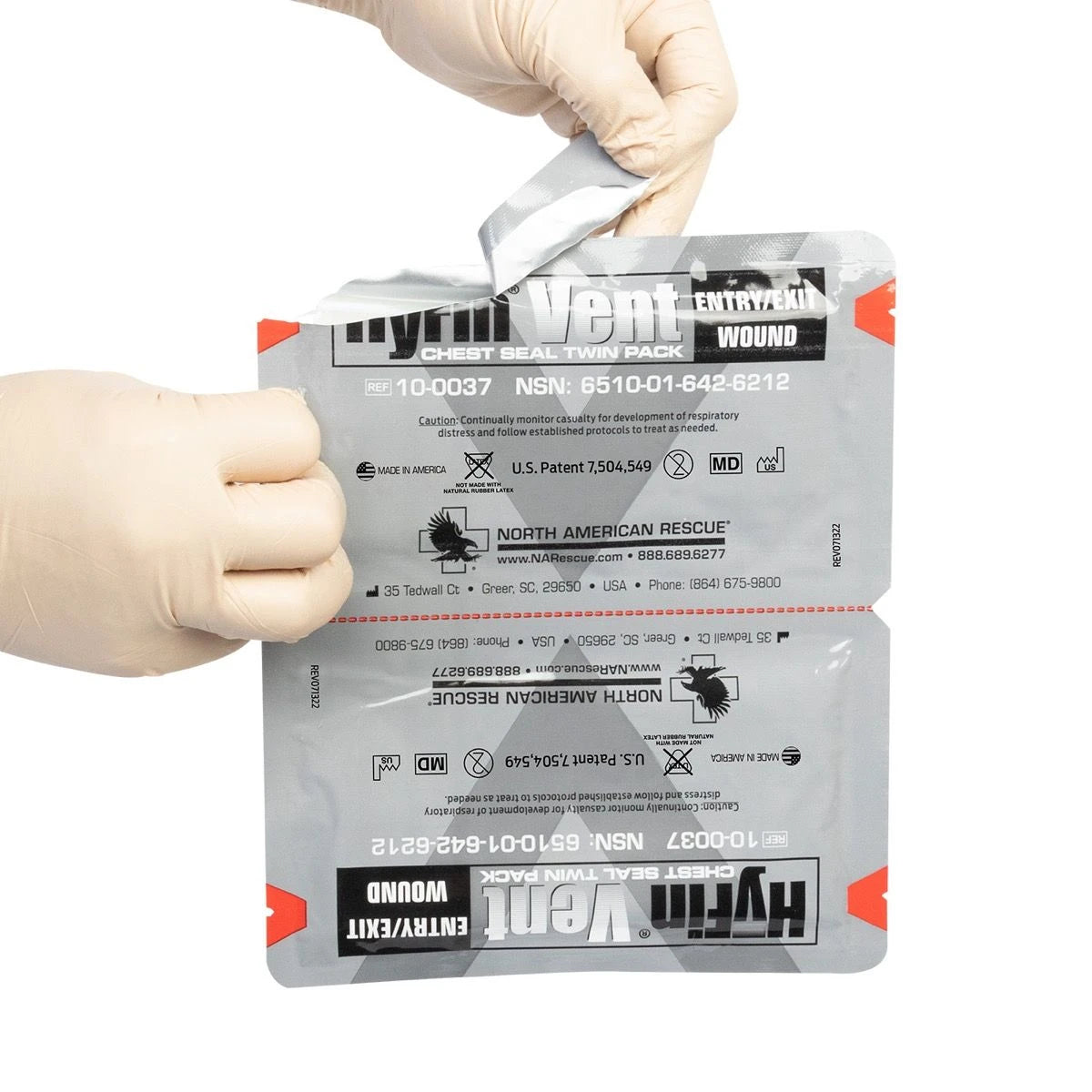 HyFin® Vent Chest Seal Twin Pack by North American Rescue – Advanced 3-Vent Trauma Seals for Tactical & Emergency Use