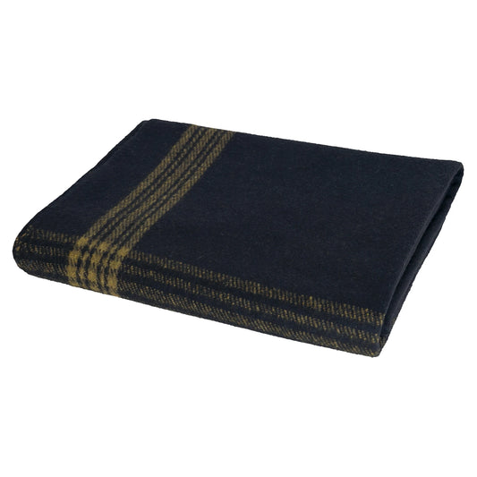 Rothco | Navy with Gold Striped Wool Blanket - 55% Wool