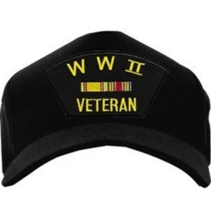 Veteran Ballcap: WWII Veteran with 2 Ribbons