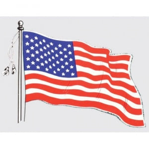 U.S.A. Flag - 5.5" x 4" - Vinyl - Wavy Flag