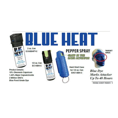 Blue Heat Pepper Spray with Blue Dye 1/2 oz.