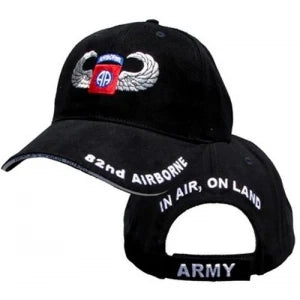 US Army Ballcap - 82nd Airborne with Wings - Black