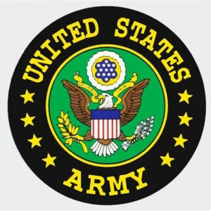 U.S. Army Decal - 4" Round - United States Army Decal with Eagle Crest