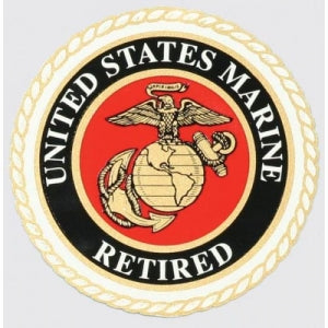 U.S. Marines Decal - 4" Round - USMC Retired