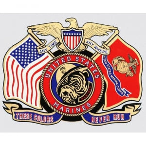 U.S. Marines Decal - 4.8" x 5" - These Colors...