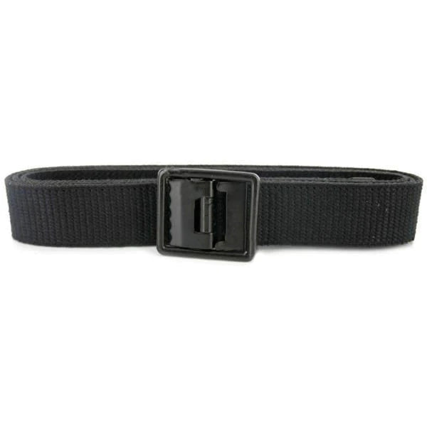 55" Military Black Cotton Belt with Seabee Black Buckle & Tip