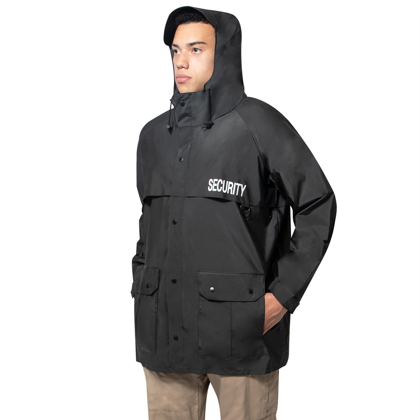 Rothco Black Security Nylon Rain Jacket - 2560 - S