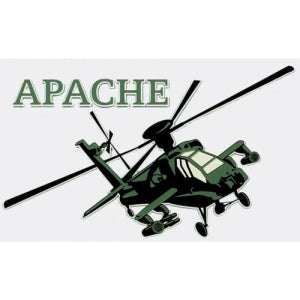 U.S. Army Decal - 3.75" x 5.75" - "Apache" Chopper
