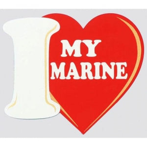 U.S. Marines Decal - 4"x4.5" - "I Heart My Marine"