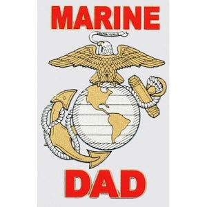 U.S. Marines Decal - 3" x 4" "Marine Dad" EGA