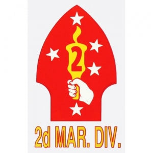 U.S. Marines Decal - 4.75" x 3" - 2nd Mar. Div.
