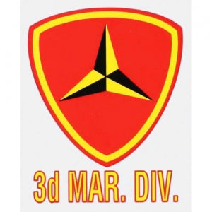 U.S. Marines Decal - 3" x 4" - "3d Mar. Div." Ins