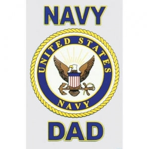 U.S. Navy Decal - 3" x 4" - "Navy Dad" w/Shield