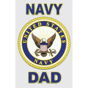 U.S. Navy Decal - 3" x 4" - "Navy Dad" w/Shield