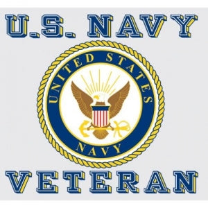 U.S. Navy Decal - 3.5" - U.S.N. Veteran with Seal