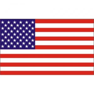 U.S.A. Flag - 2.25" x 4" - Vinyl Sticker - Flag