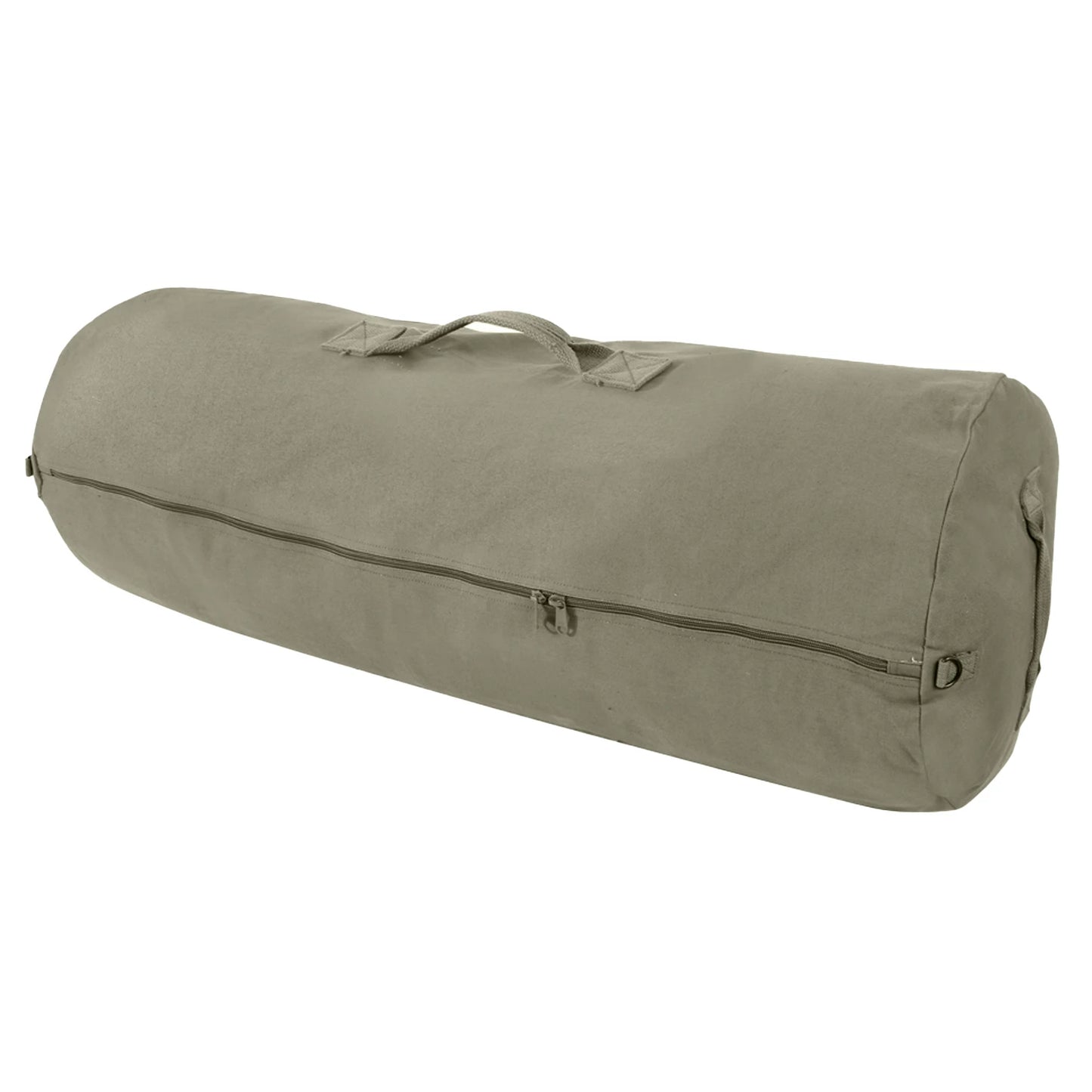 21"x36" 84L Canvas Duffle Bag with Side Zipper – Heavyweight Cotton Canvas Military Duffle Bag