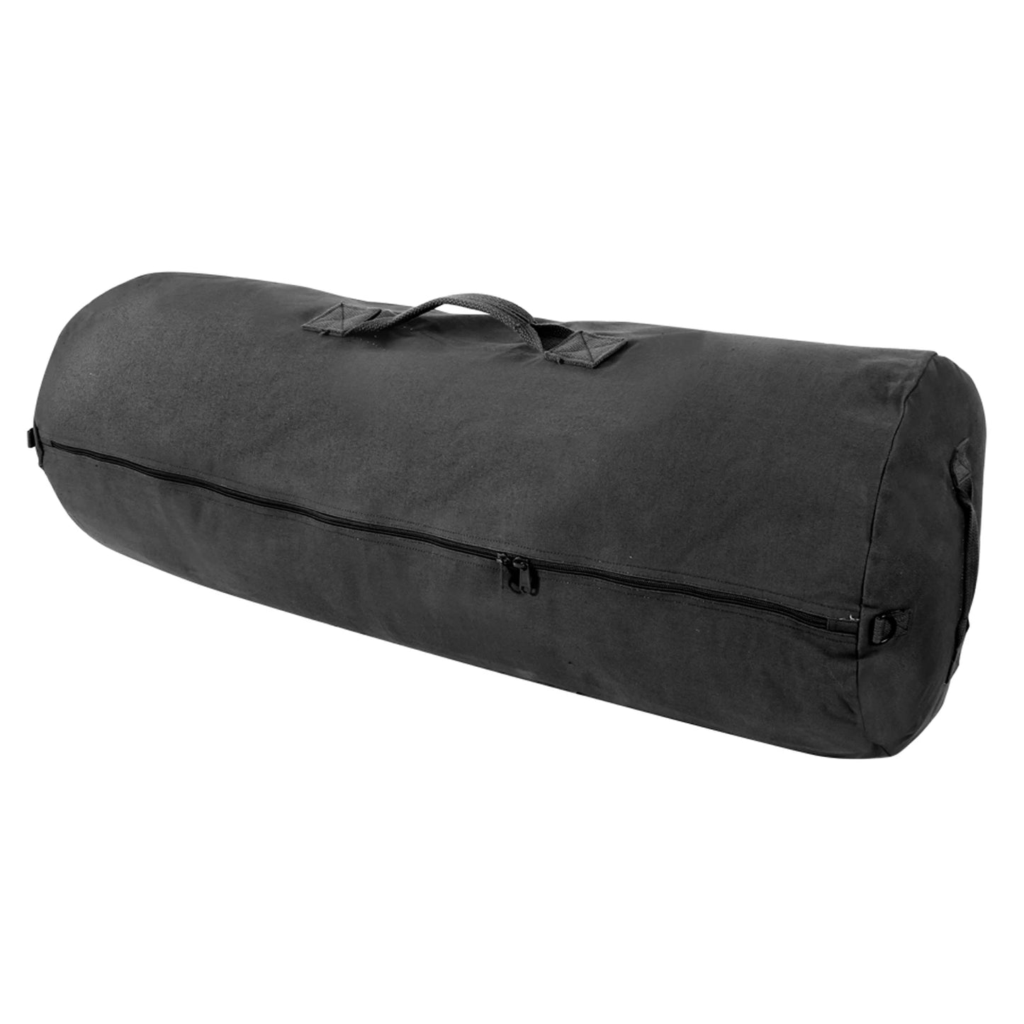 21"x36" 84L Canvas Duffle Bag with Side Zipper – Heavyweight Cotton Canvas Military Duffle Bag