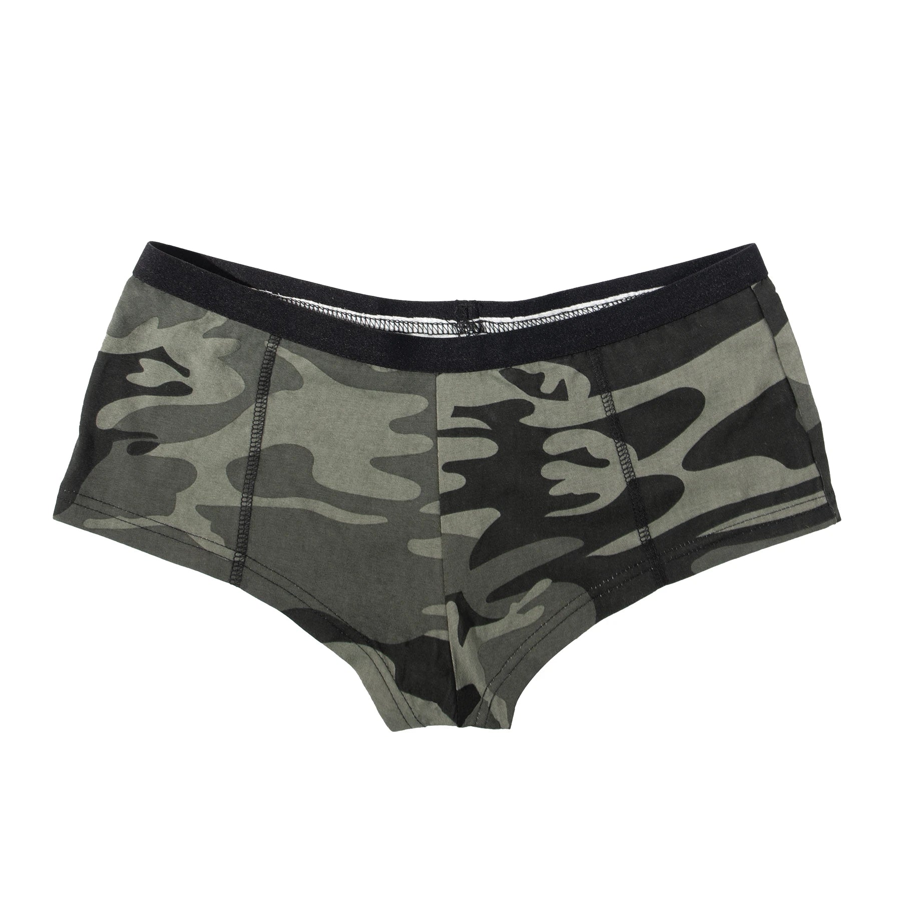 Black Camo "Booty Camp" Booty Shorts – Women's Camouflage Lounge Shorts