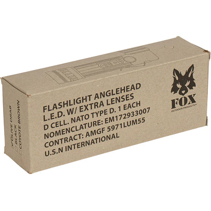 US GI Style LED Anglehead Flashlight with Extra Lenses & Bulb