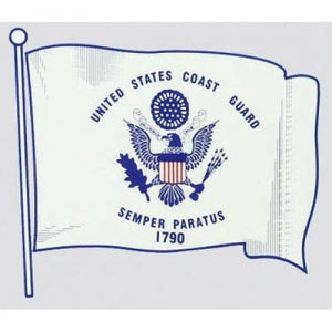 U.S. Coast Guard Decal - 4.25" x 5" - "USCG" Flag