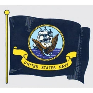 U.S. Navy Decal - 4.25" x 5" - "US Navy" Flag